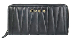 Miu Miu Long Wallet, Leather, Black, 2*
